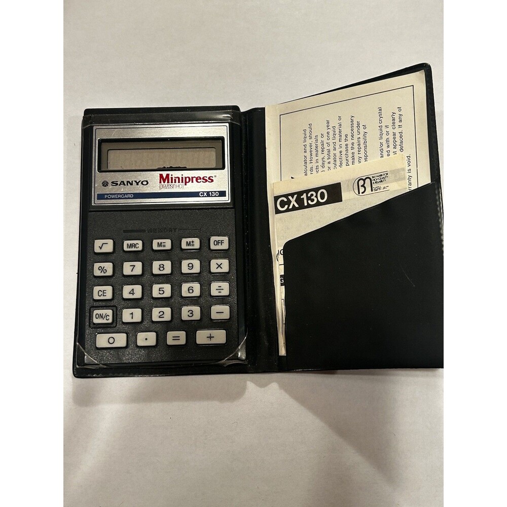 VTG Pharmaceutical Drug Rep MINIPRESS Sanyo Powerguard CX130 Calculator Promo